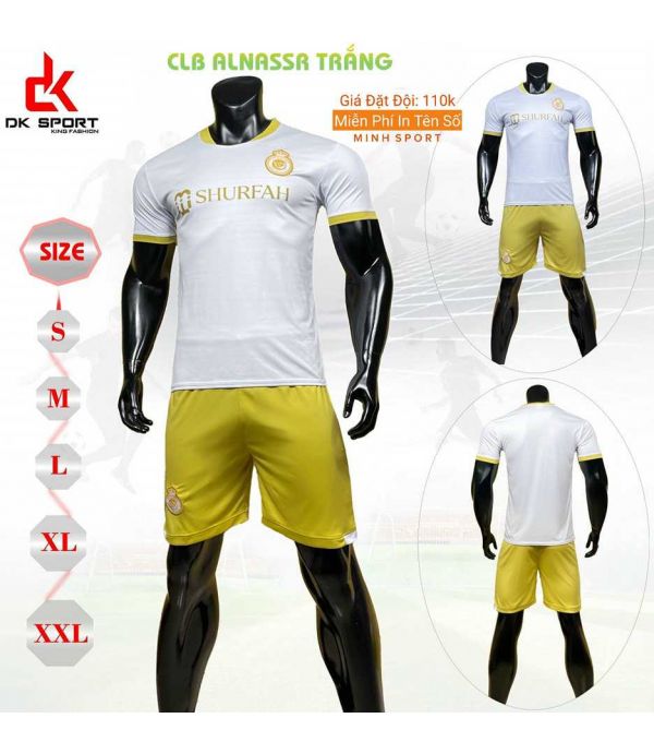 ĐỒ ĐÁ BANH AL NASSR TRẮNG DK ĐỒ ĐÁ BANH AL NASSR TRẮNG DK