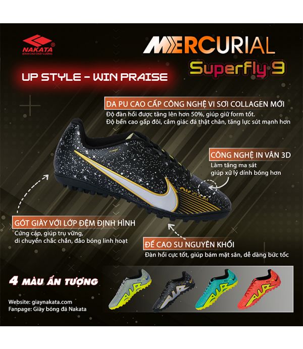 GIÀY ĐÁ BANH NAKATA SUPERFLY - ĐEN GIÀY ĐÁ BANH NAKATA SUPERFLY - ĐEN
