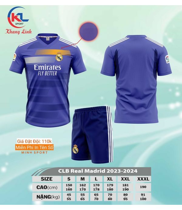 ÁO BÓNG ĐÁ REAL TÍM KL ÁO BÓNG ĐÁ REAL TÍM KL