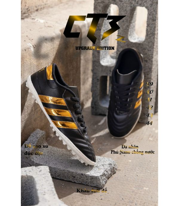 GIÀY ĐÁ BANH 3 SỌC CT3 CHÍNH HÃNG - ĐEN VÀNG GIÀY ĐÁ BANH 3 SỌC CT3 CHÍNH HÃNG - ĐEN VÀNG