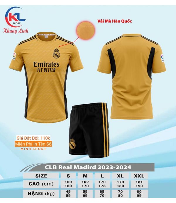 ÁO BÓNG ĐÁ REAL ĐỒNG KL ÁO BÓNG ĐÁ REAL ĐỒNG KL