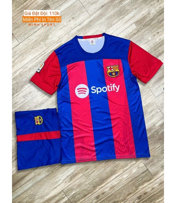 ÁO BÓNG ĐÁ BARCA SỌC XANH ĐỎ DK ÁO BÓNG ĐÁ BARCA SỌC XANH ĐỎ DK